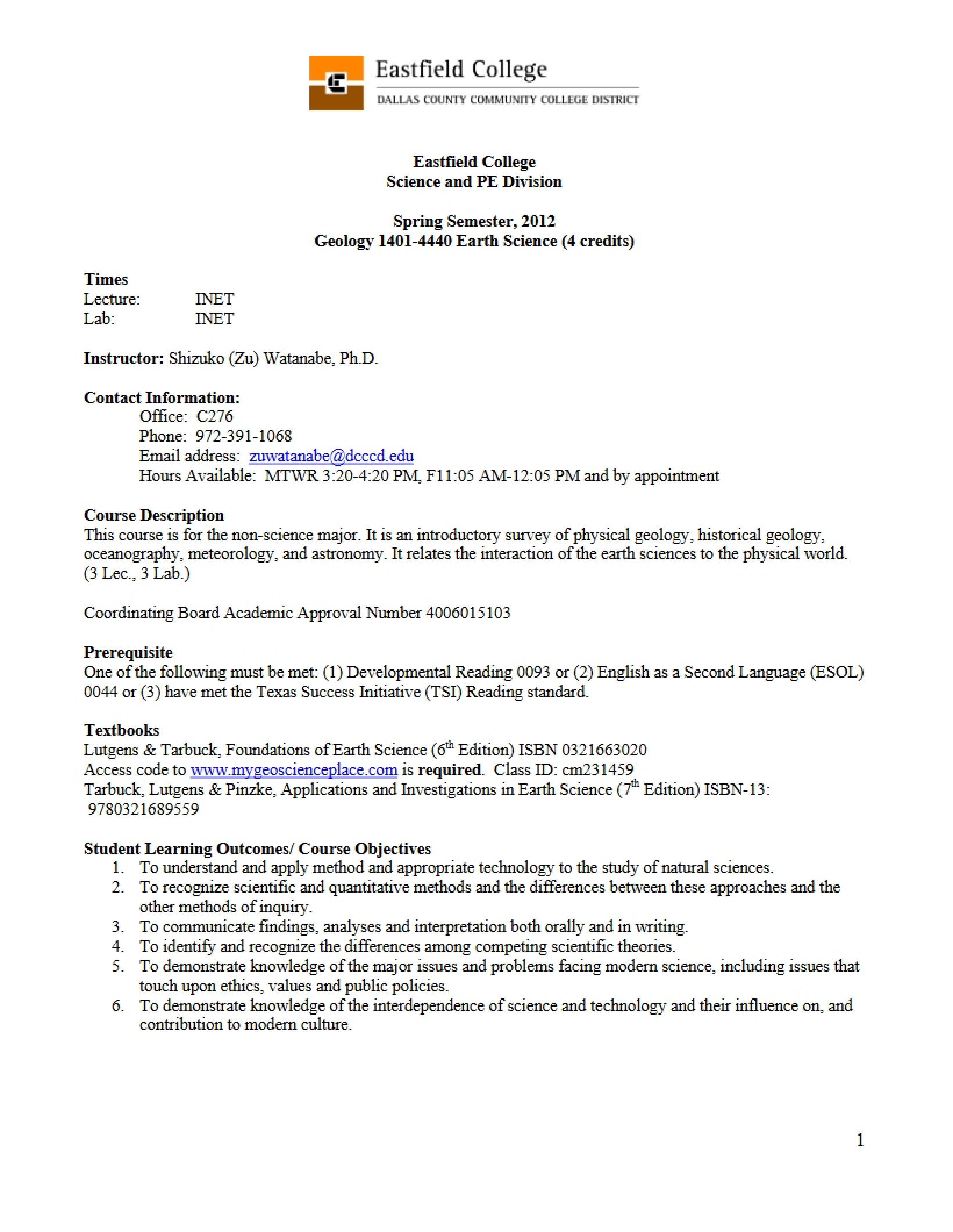 Syllabus - 5 Pages