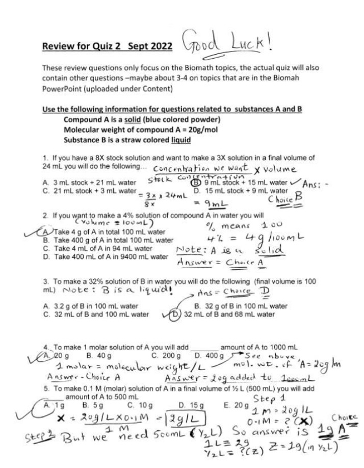Quiz 2 Review (September 2022)