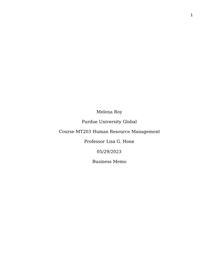 Unit 2 Memo - MRoy MT203