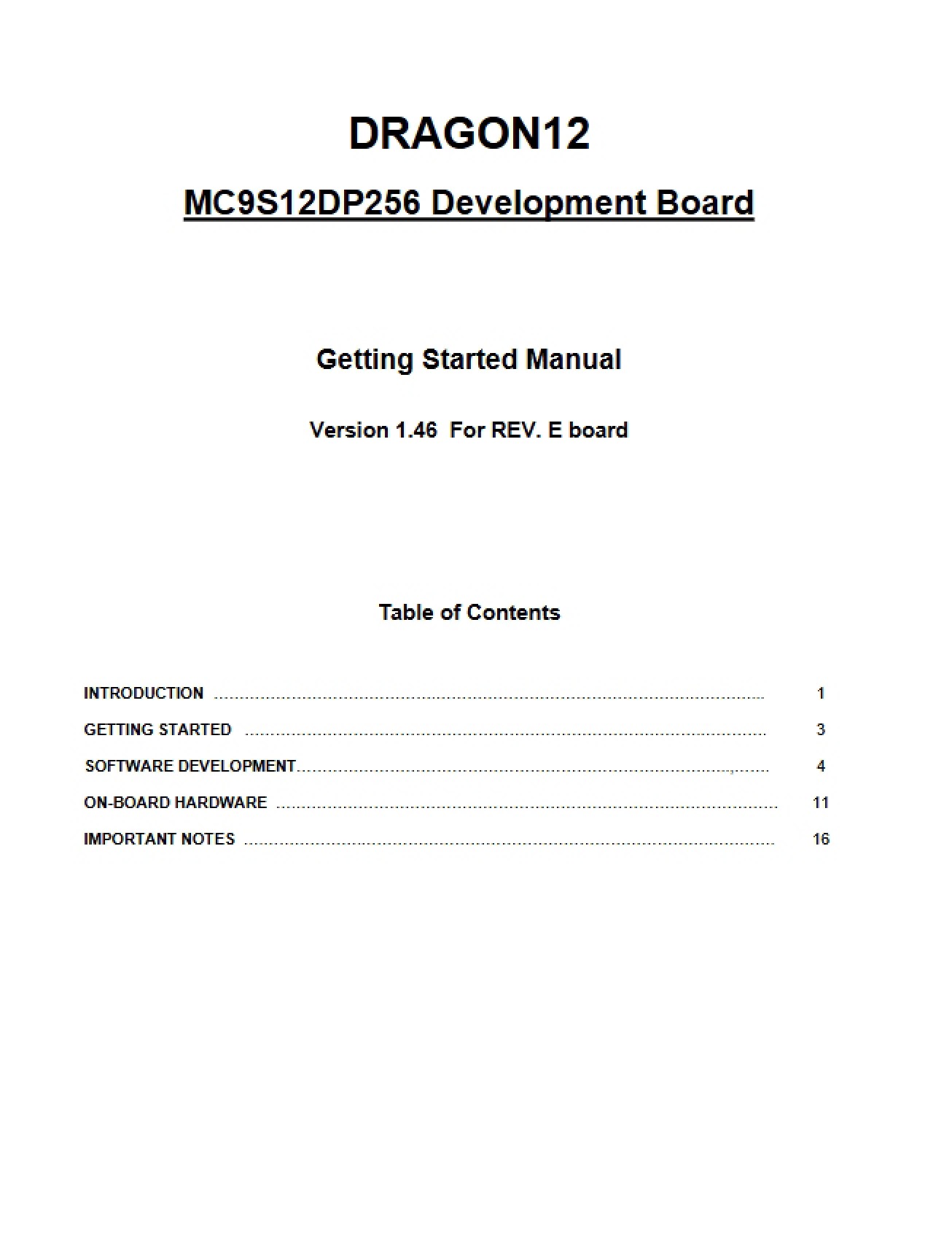 Manual for Getting Started