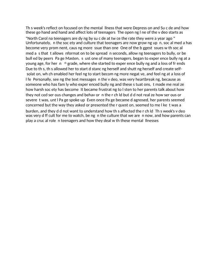 Impact of Suicide and Depression on Teenagers