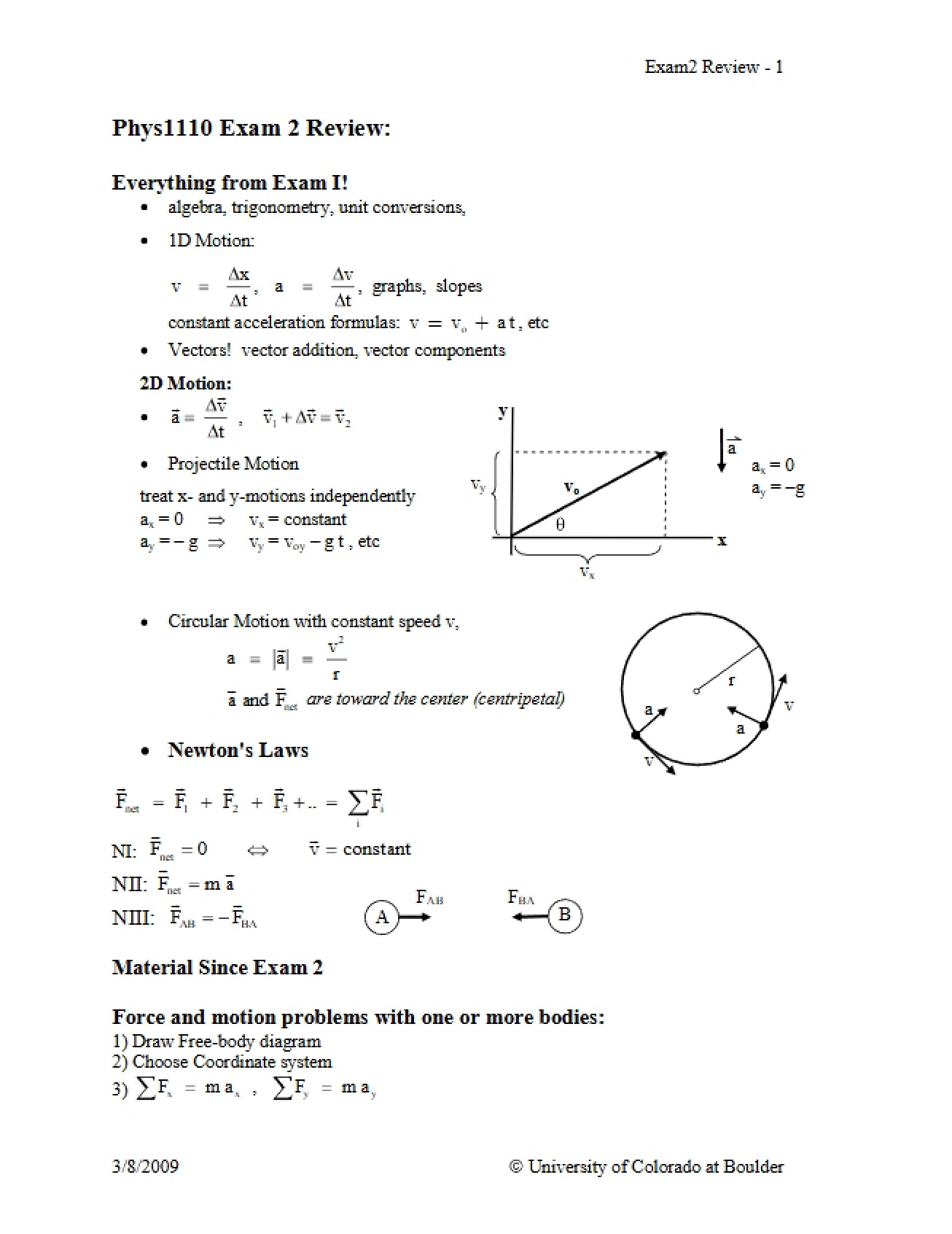 Review for Exam Two (Fourth Instance)