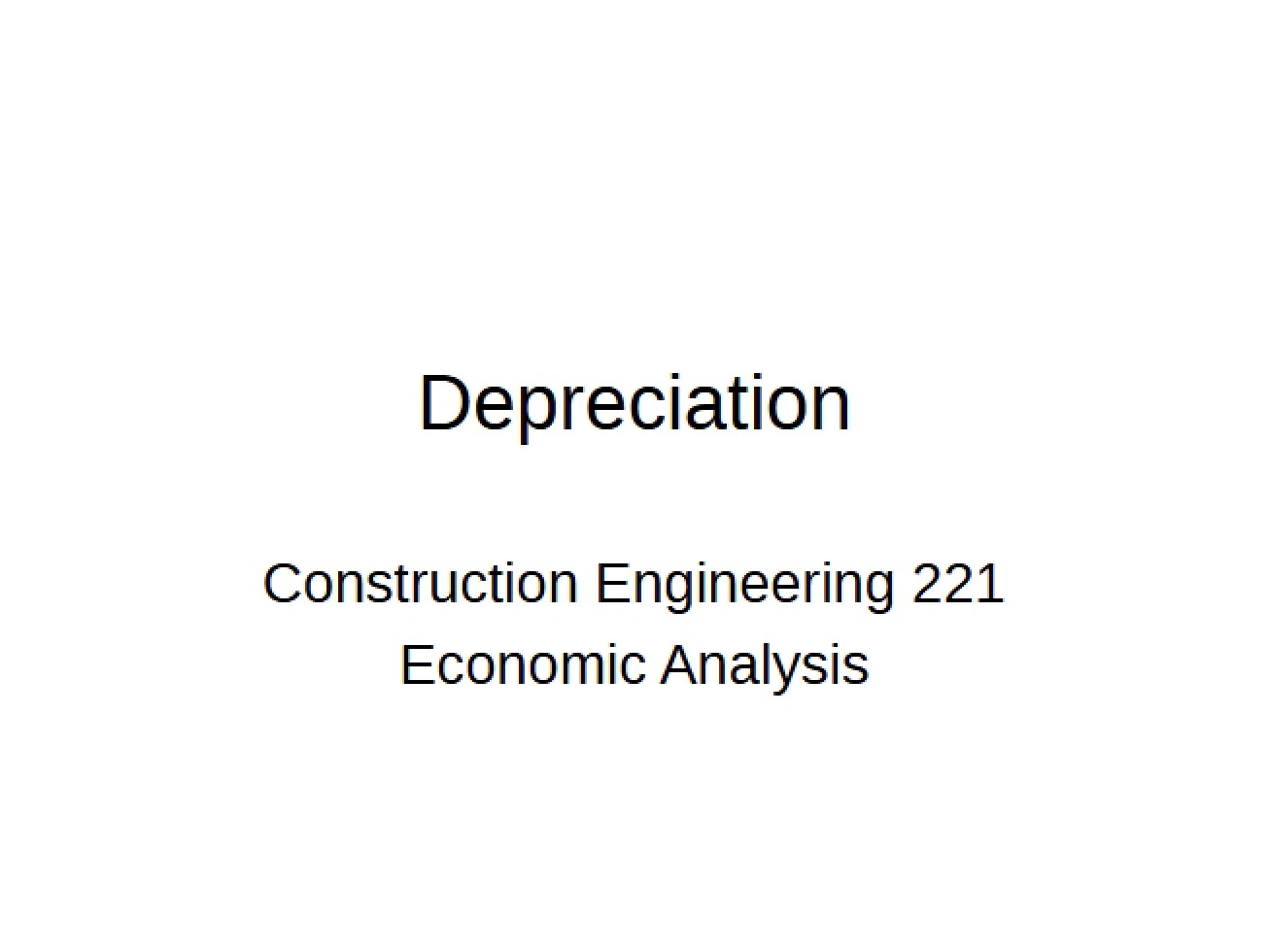 Concept of Depreciation in Construction Engineering
