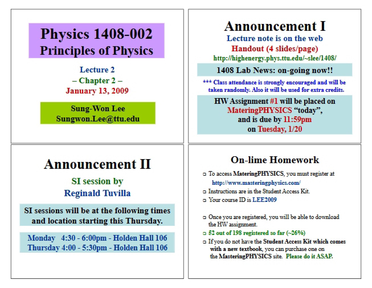 Describing Motion - PHYS 1408