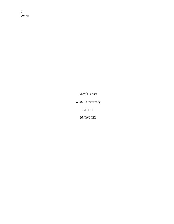 White Teeth Excerpt - Week 5 Notes