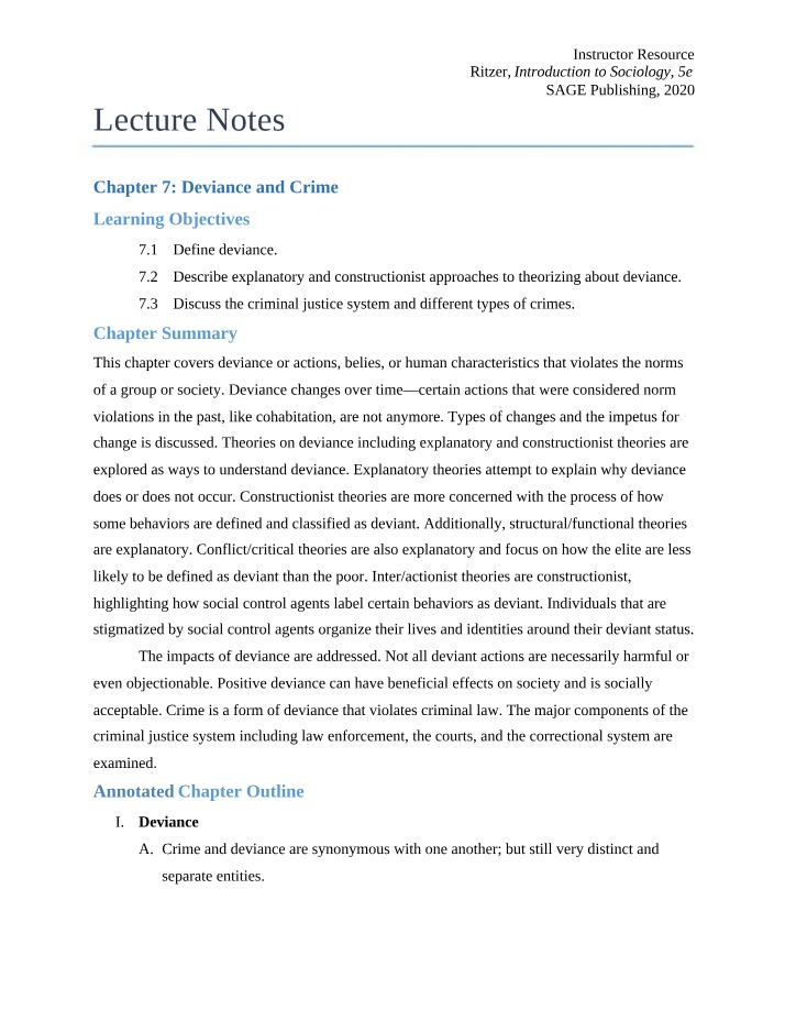 Theories and Impacts of Deviance and Crime