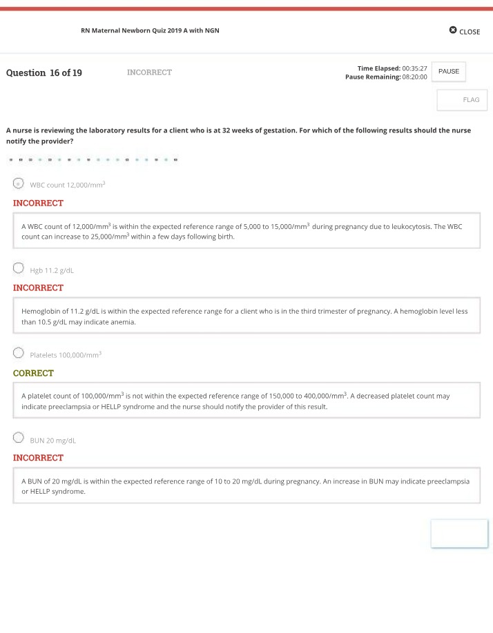 RN Maternal Newborn Quiz 2019 A with NGN Version 1