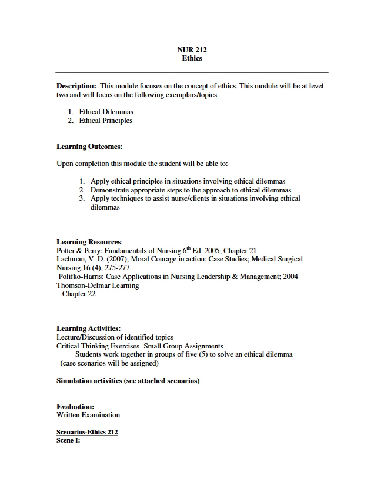 Module on Ethics