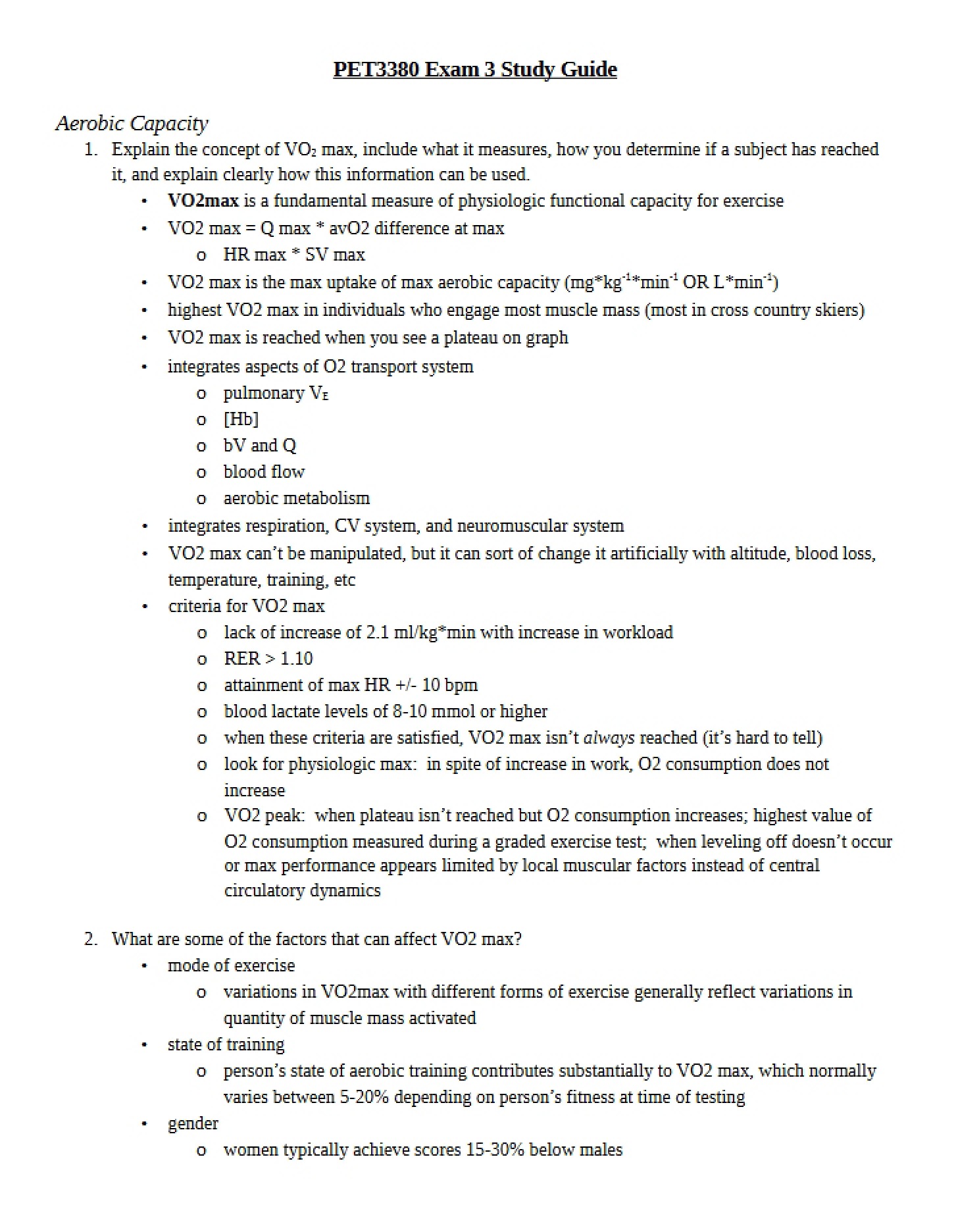 Third Exam Guide