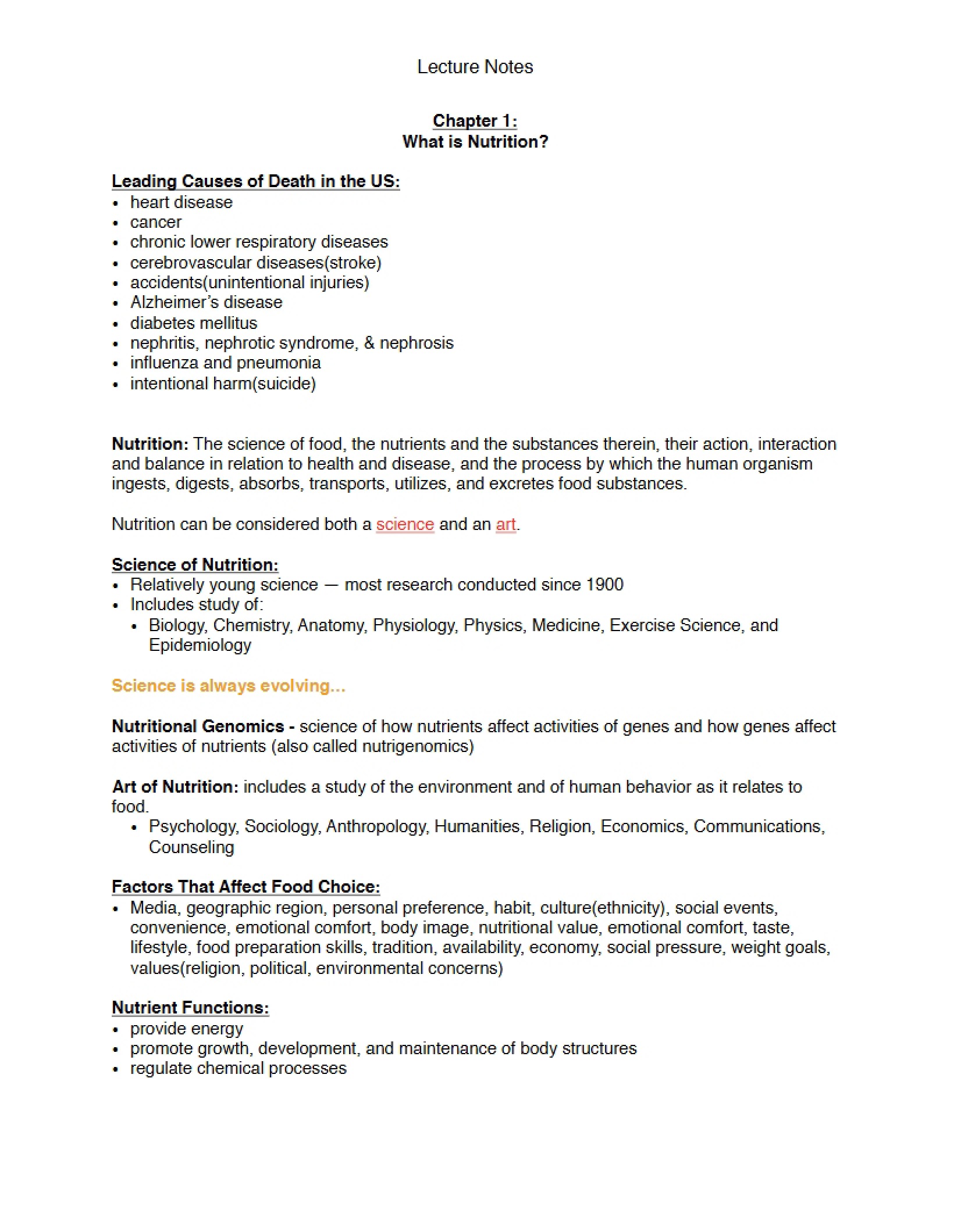 Nutrition Concepts