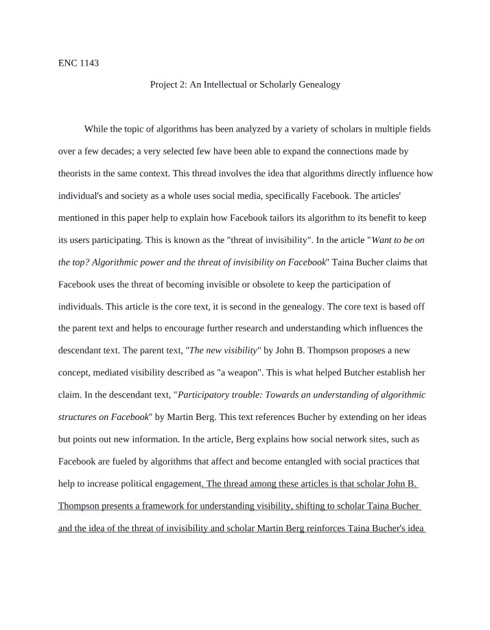 Project 2 - Intellectual or Scholarly Genealogy