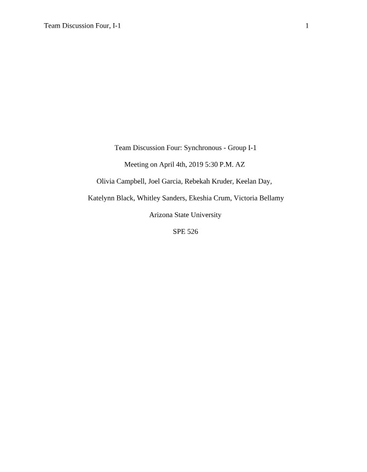 Generalized Reinforcers and Punishers - Team Discussion Four