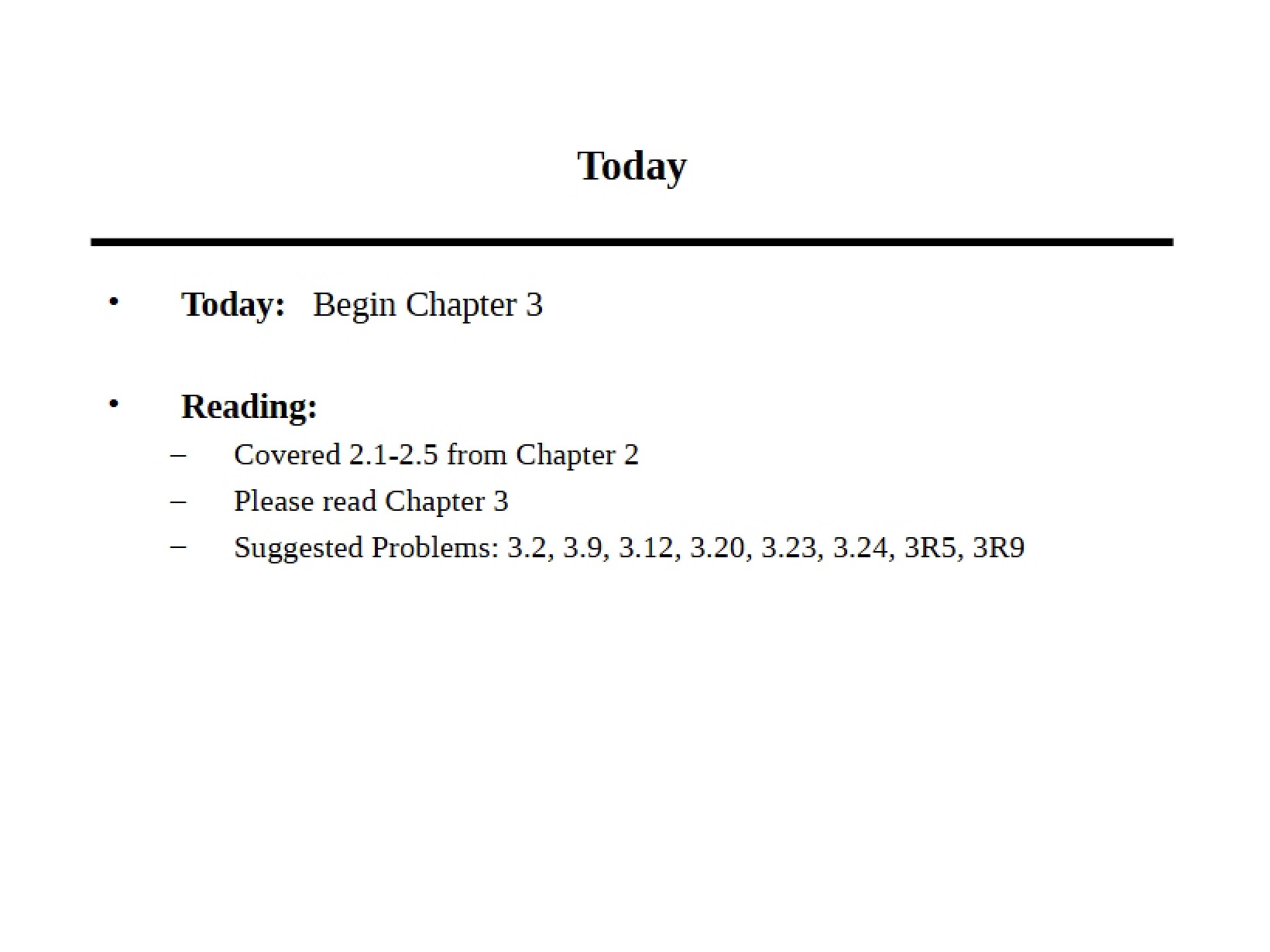 Lecture Five Materials