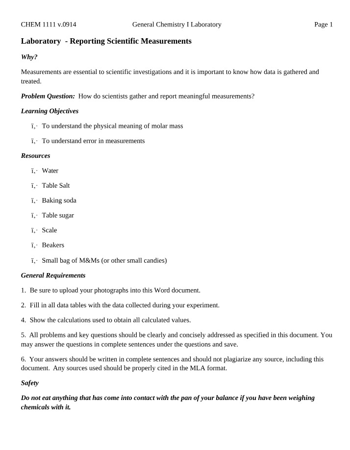 Reporting Measurements in Science
