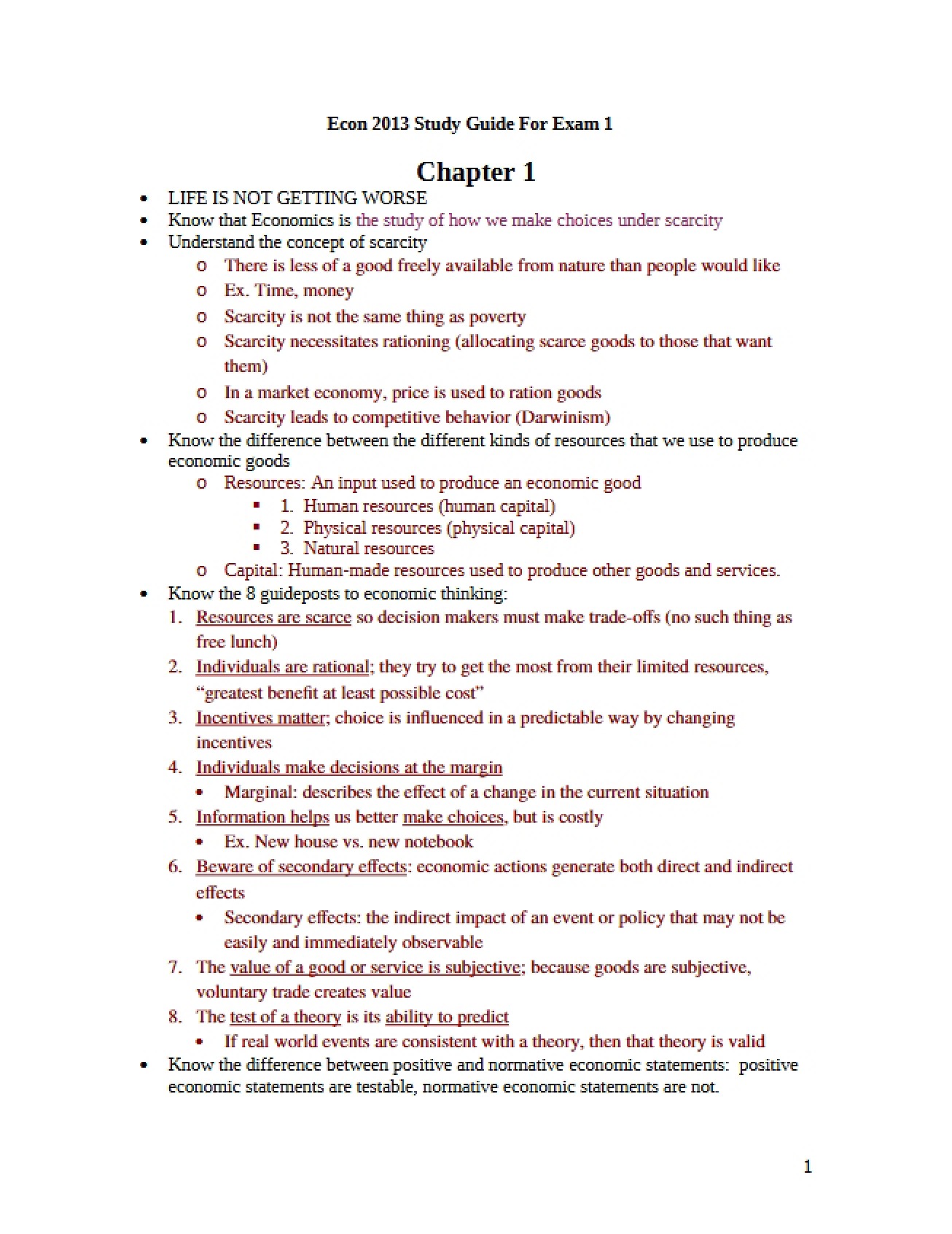 Second Version of the First Exam