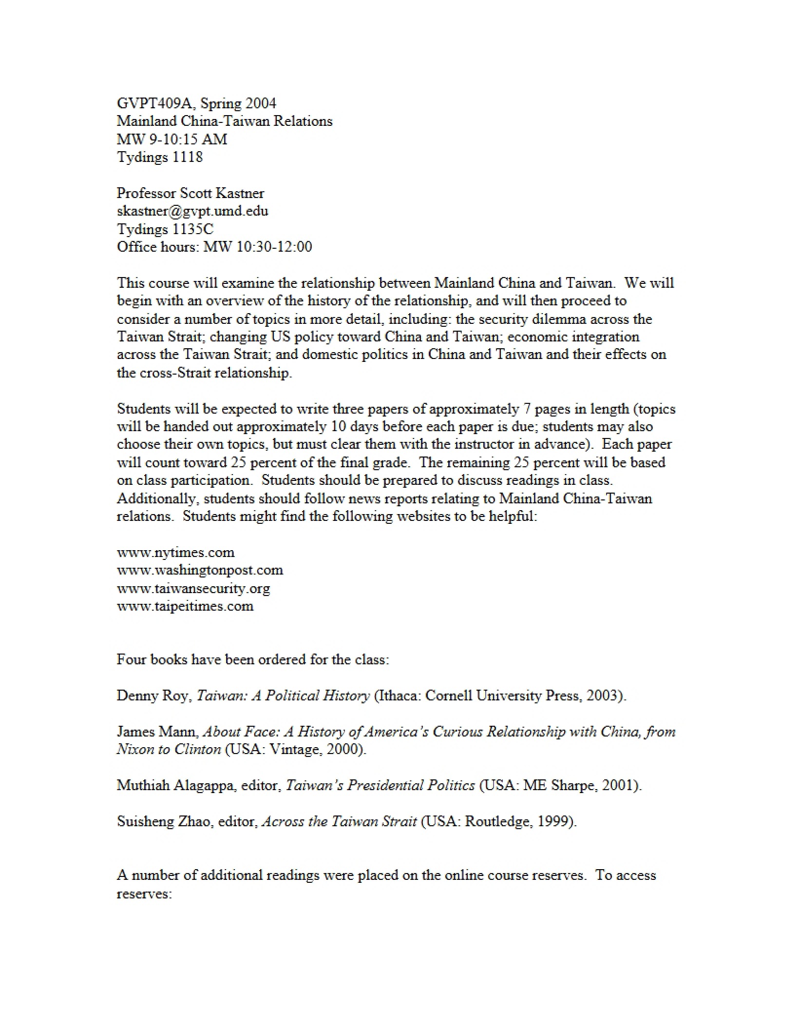Globalization Seminar Syllabus