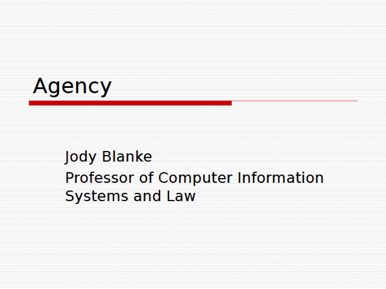 Legal Agency Issues
