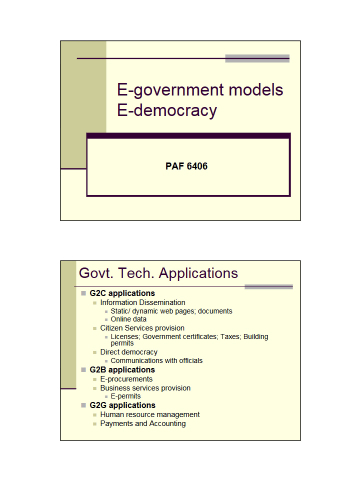 Electronic Democracy and Governance Frameworks