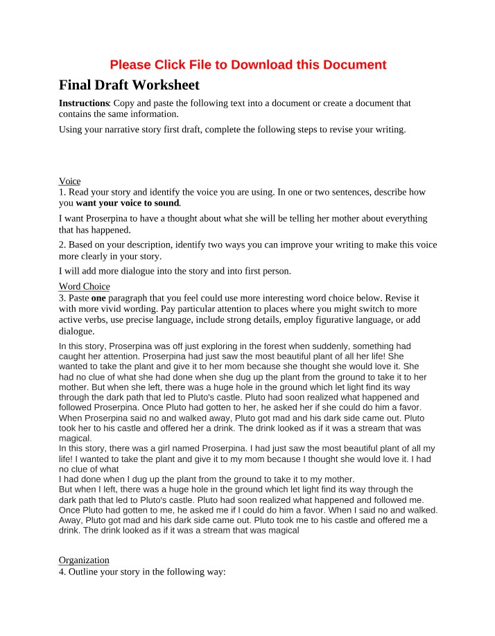 Writing Revision Tips - Grammar, Word Choice, and Organization