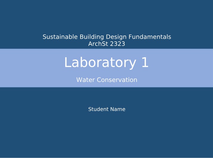 Lab 1 - Water Conservation