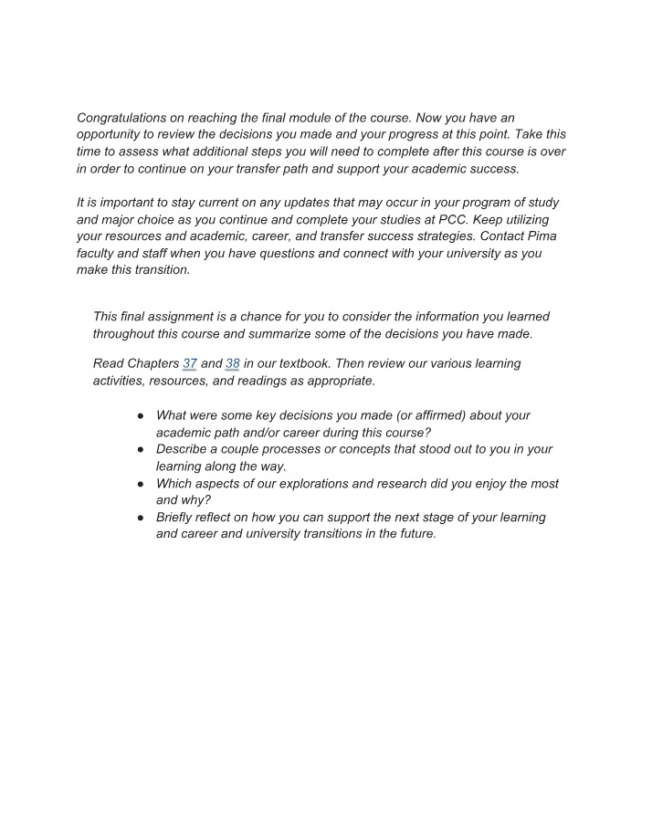 Reflections on Academic Decisions and Career Path