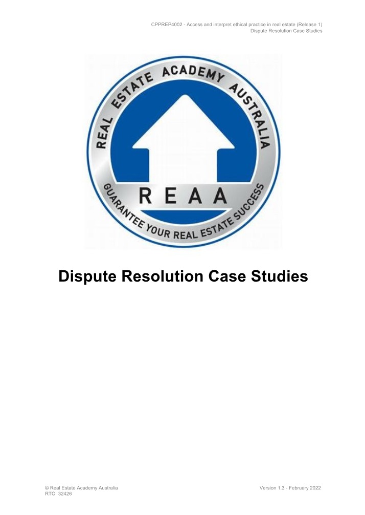 Dispute Resolution Case Studies Volume 8