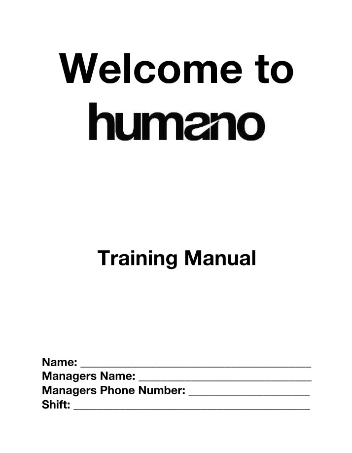 Training Manual for Humano