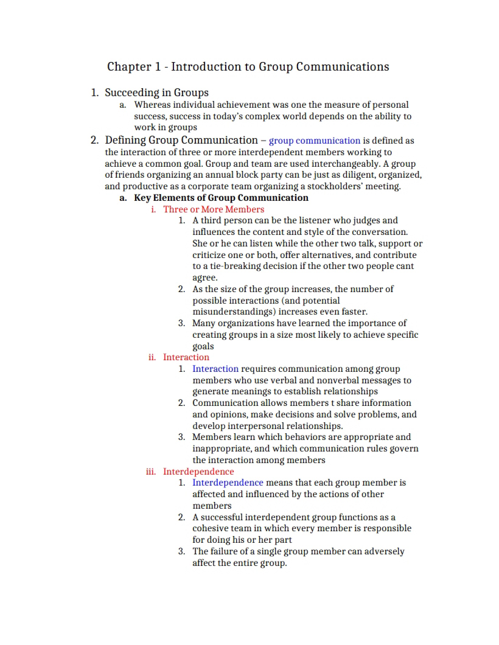 Group Comm Introduction (Ch 1)