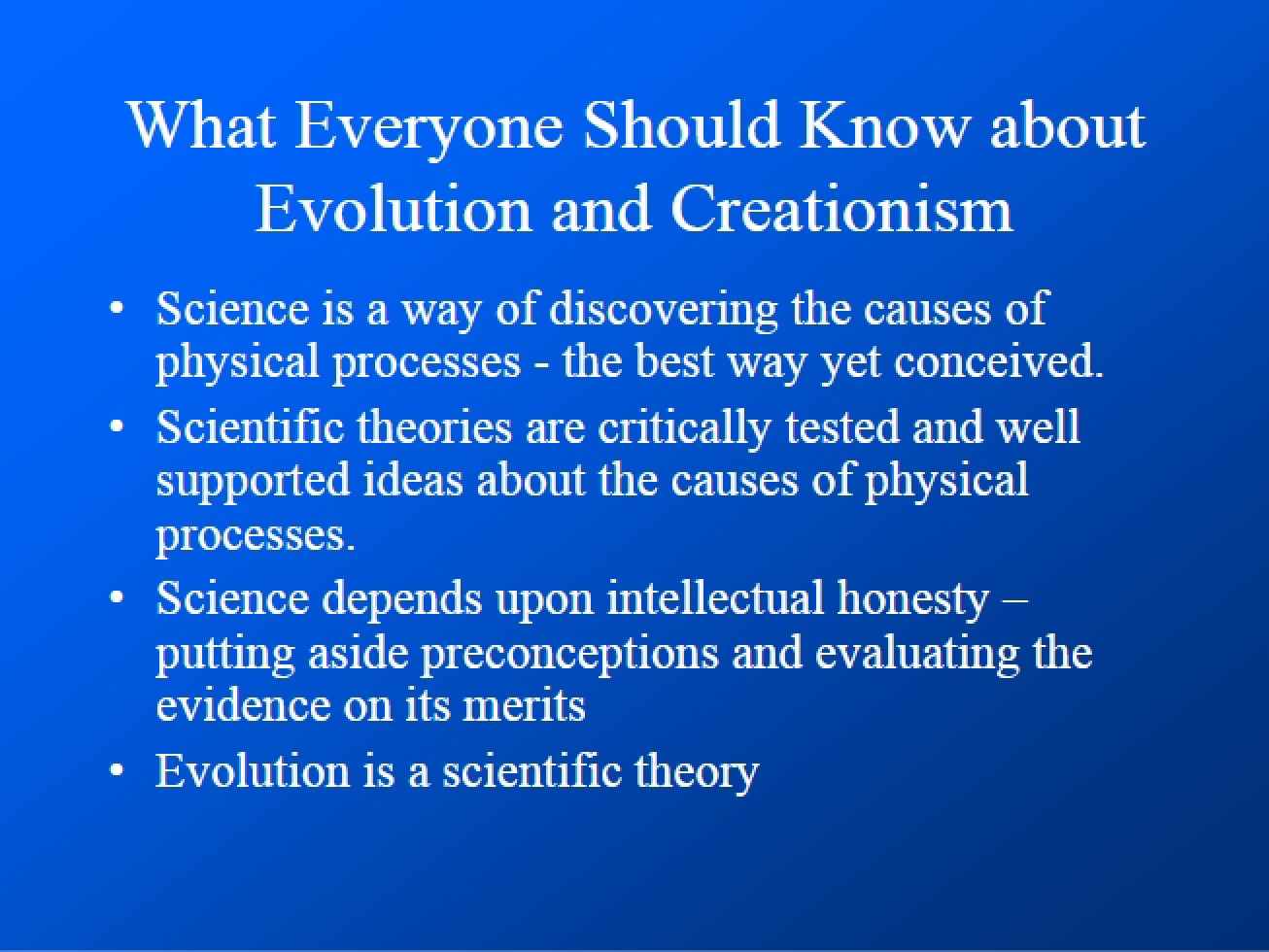 Creationism vs. Evolution