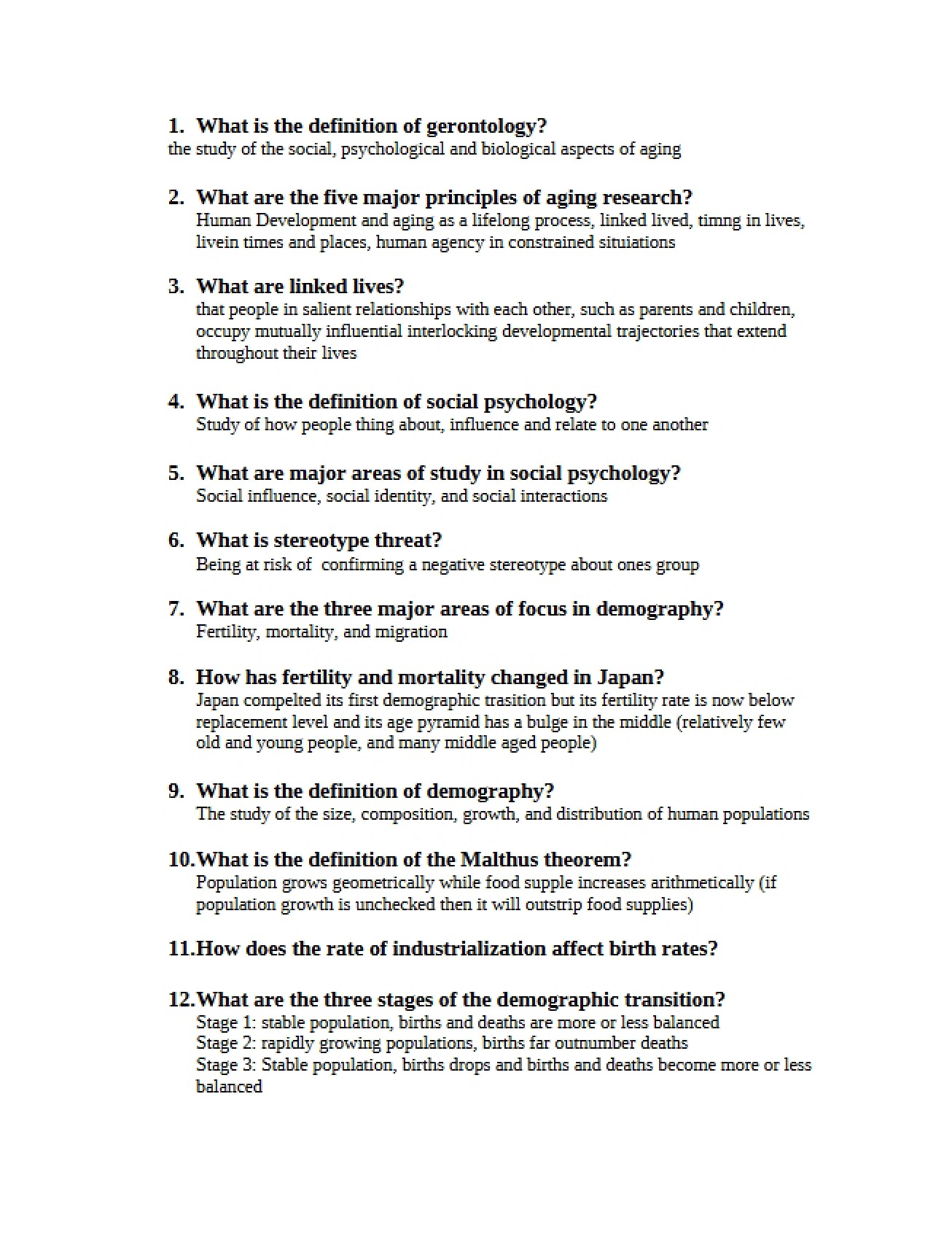Review Questions for Exam 4