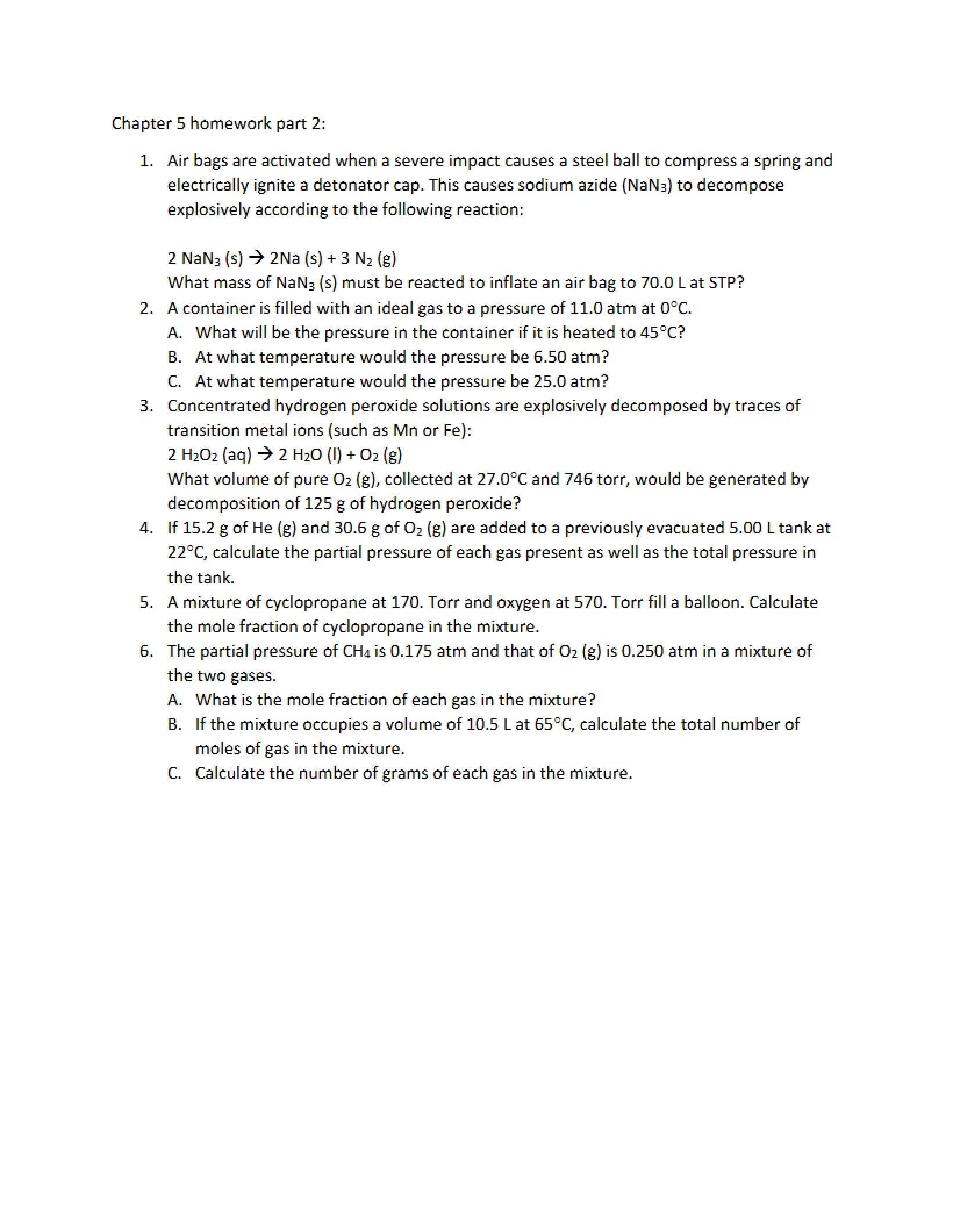 Homework for Chapter 4 (Parts 2 & 3)
