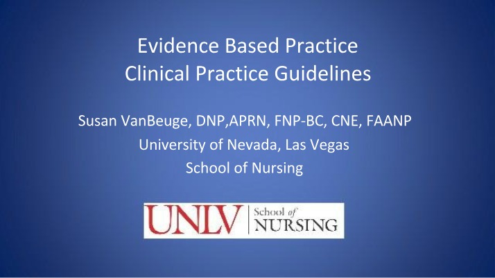 Lecture on EBP-CPG