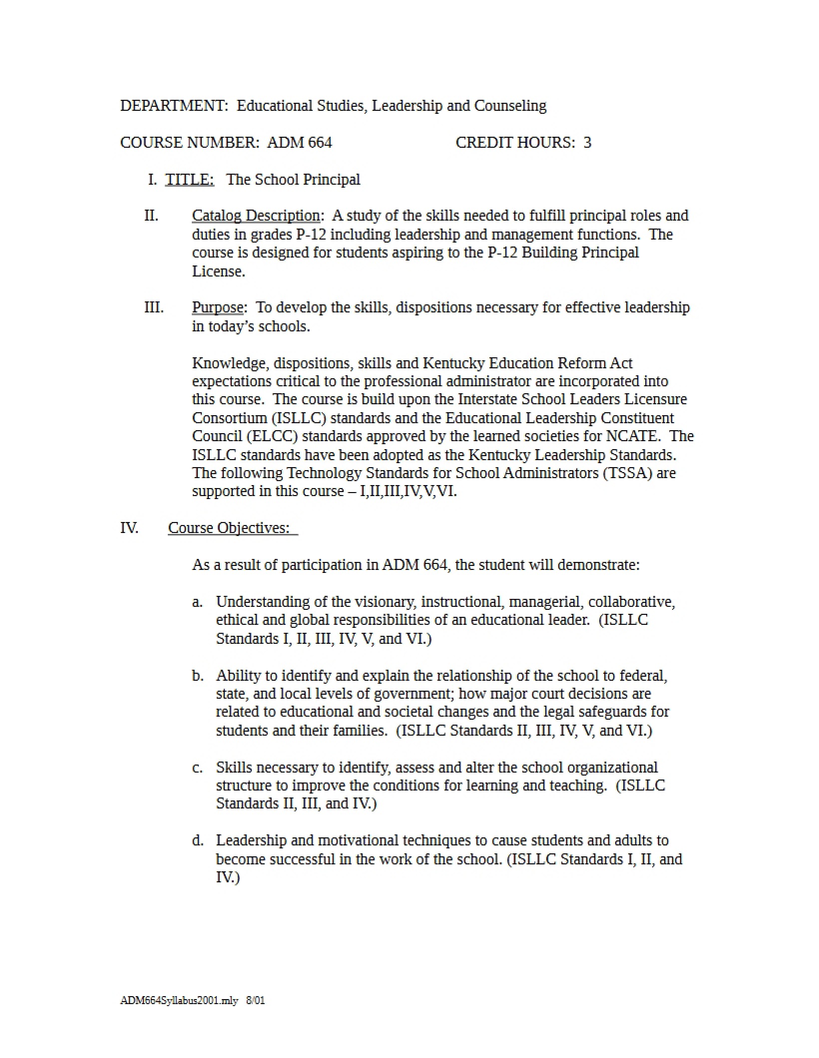 Syllabus - 5 Pages