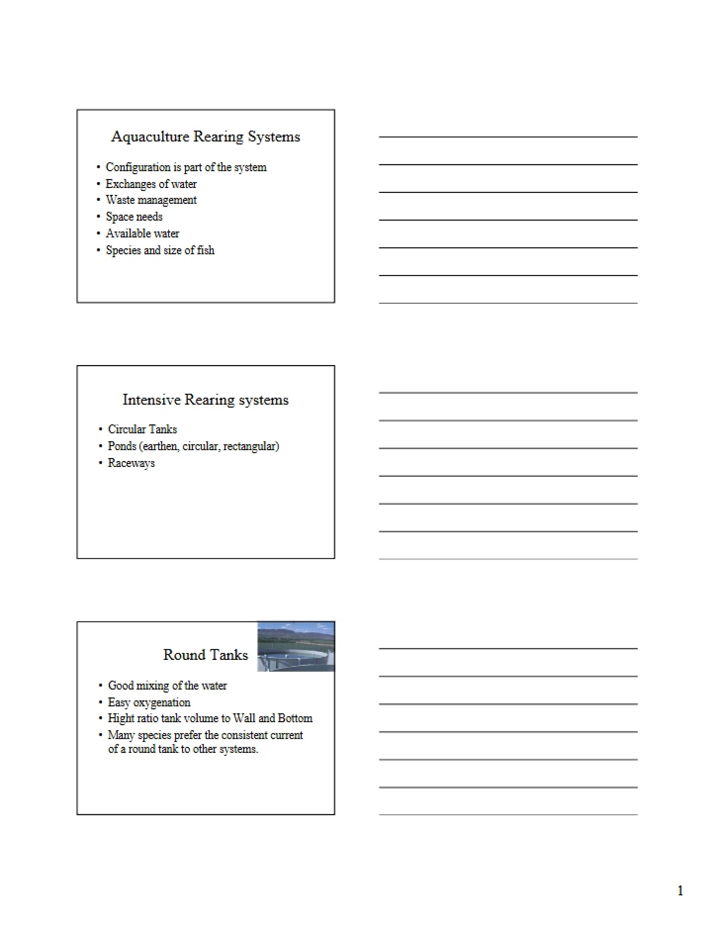 Rearing Systems for Aquaculture