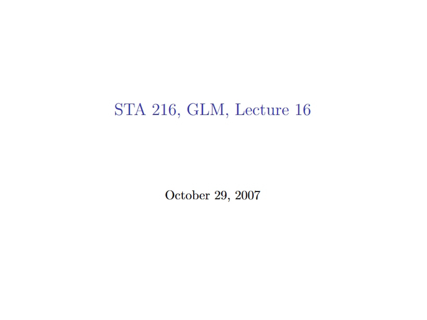 Session 16 Lecture