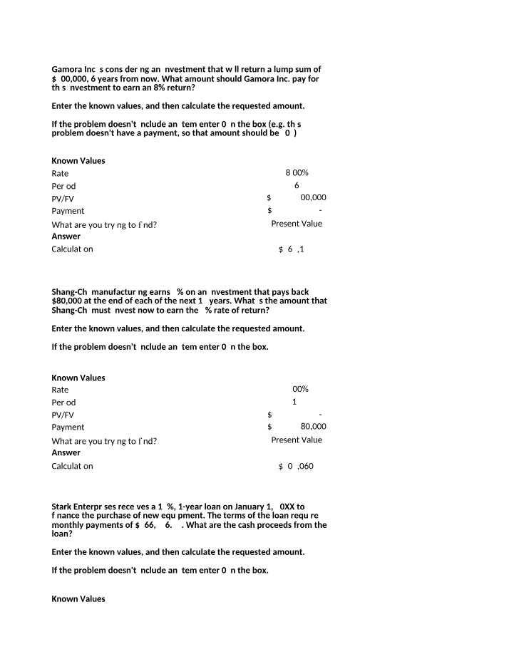 Excel Exercise - Time Value of Money (Appendix B)