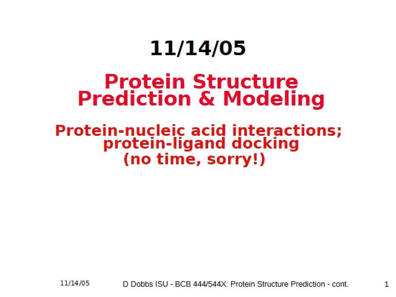 Prediction of Protein Structure