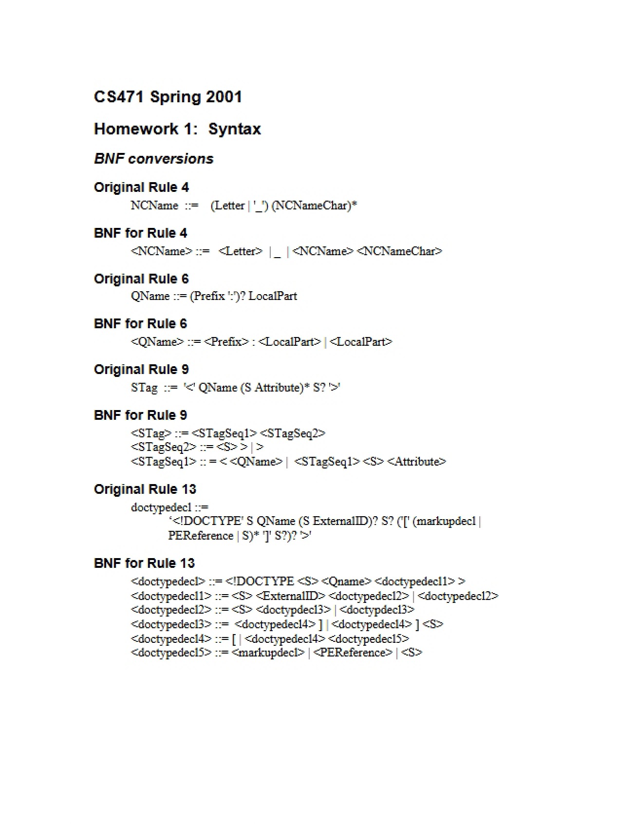 Answers to a Quiz on XML