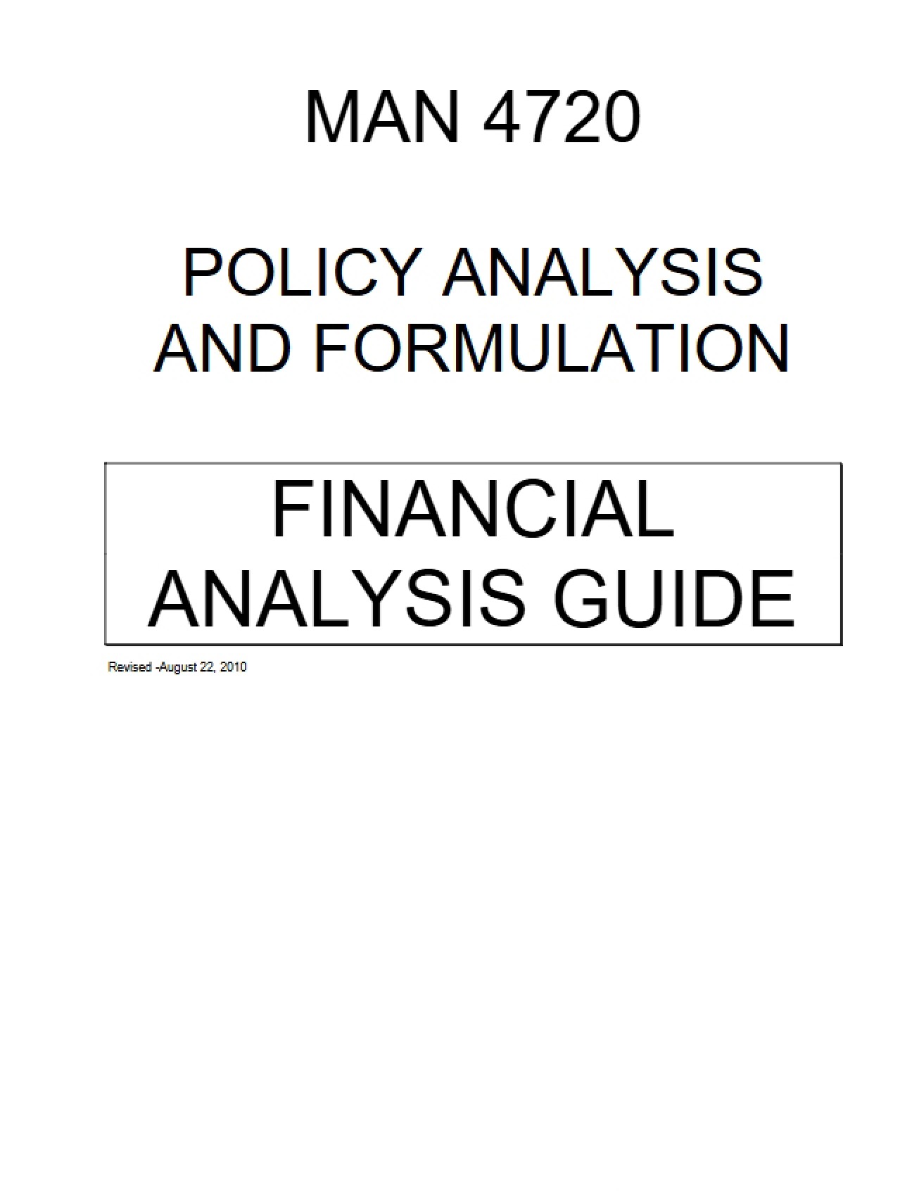 Formulation and Analysis of Policy