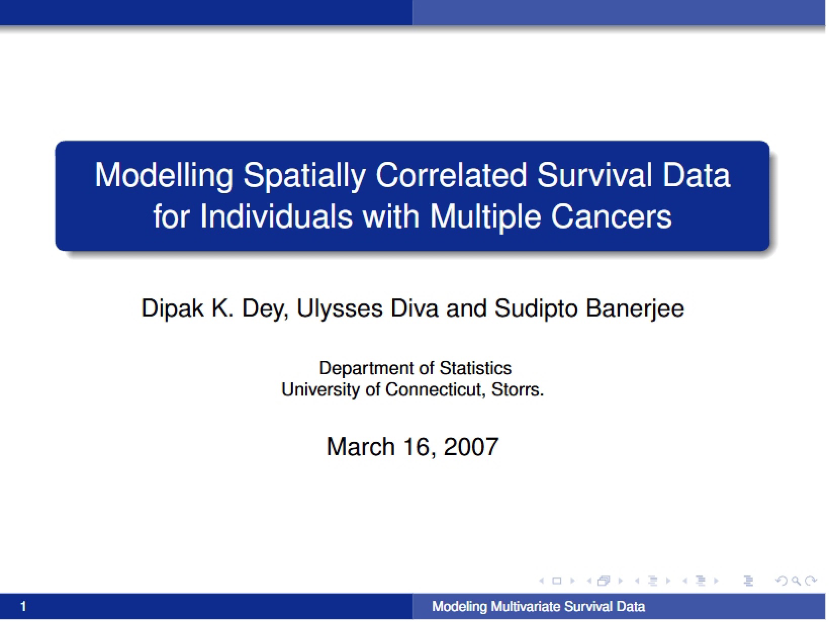 Multiple Cancers Modeling Spatially Correlated Survival Data