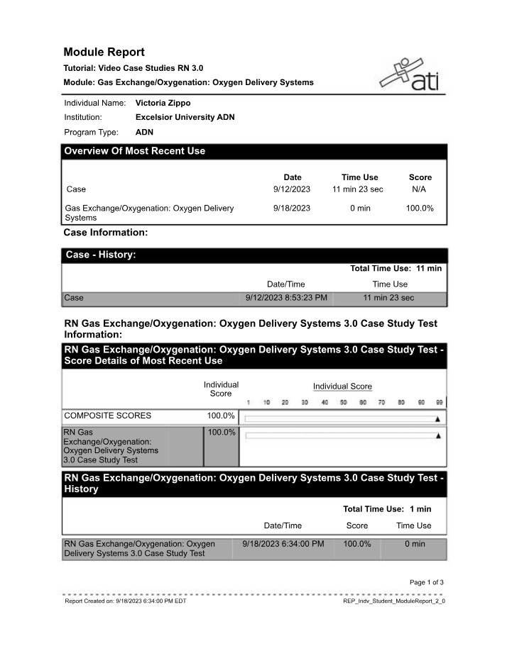 RN Case Study - Gas Exchange and Oxygen Delivery Systems