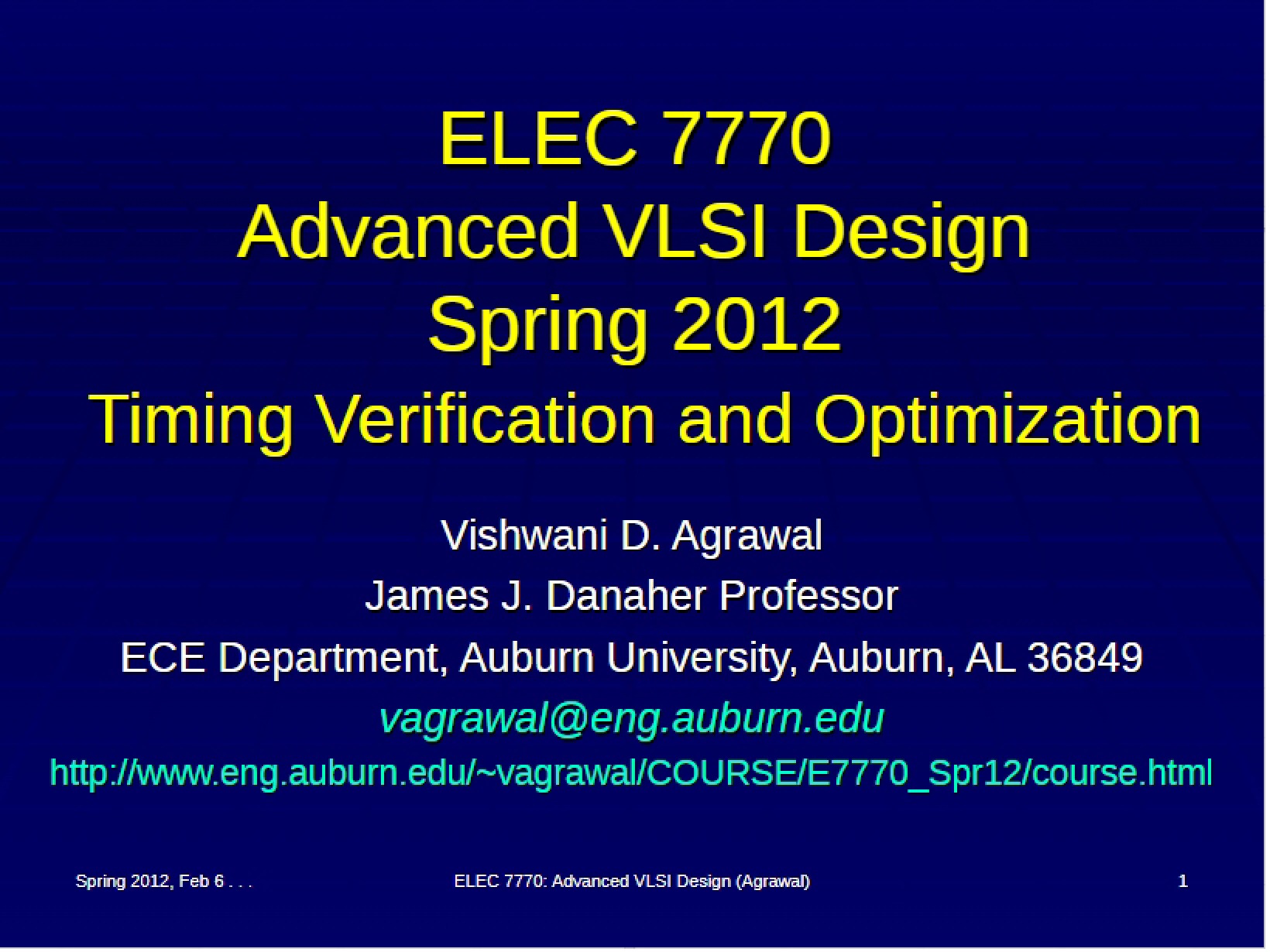 Optimization and Verification of Timing