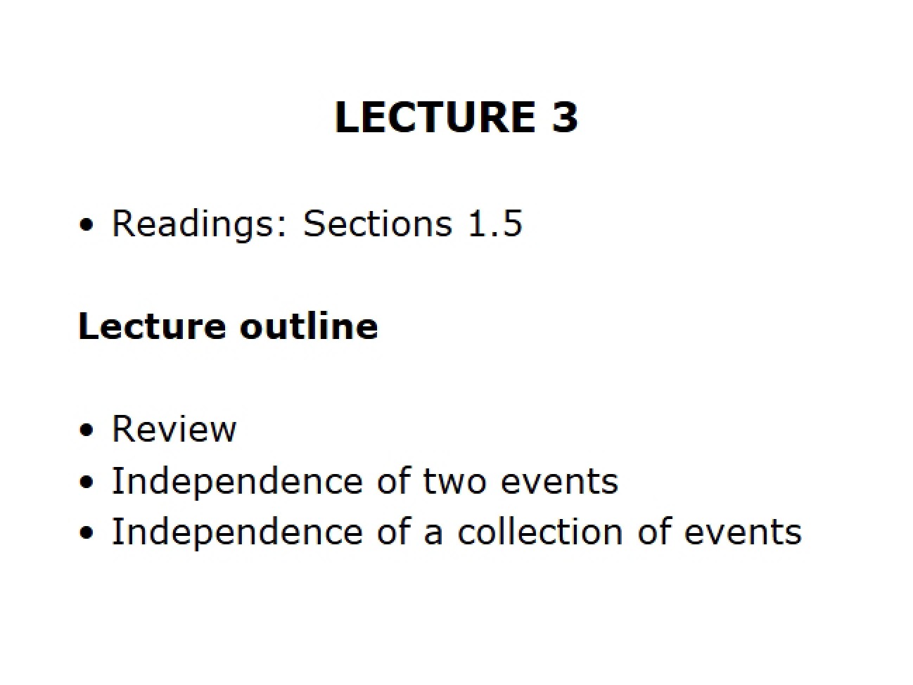 Lecture Notes: Applied Probability