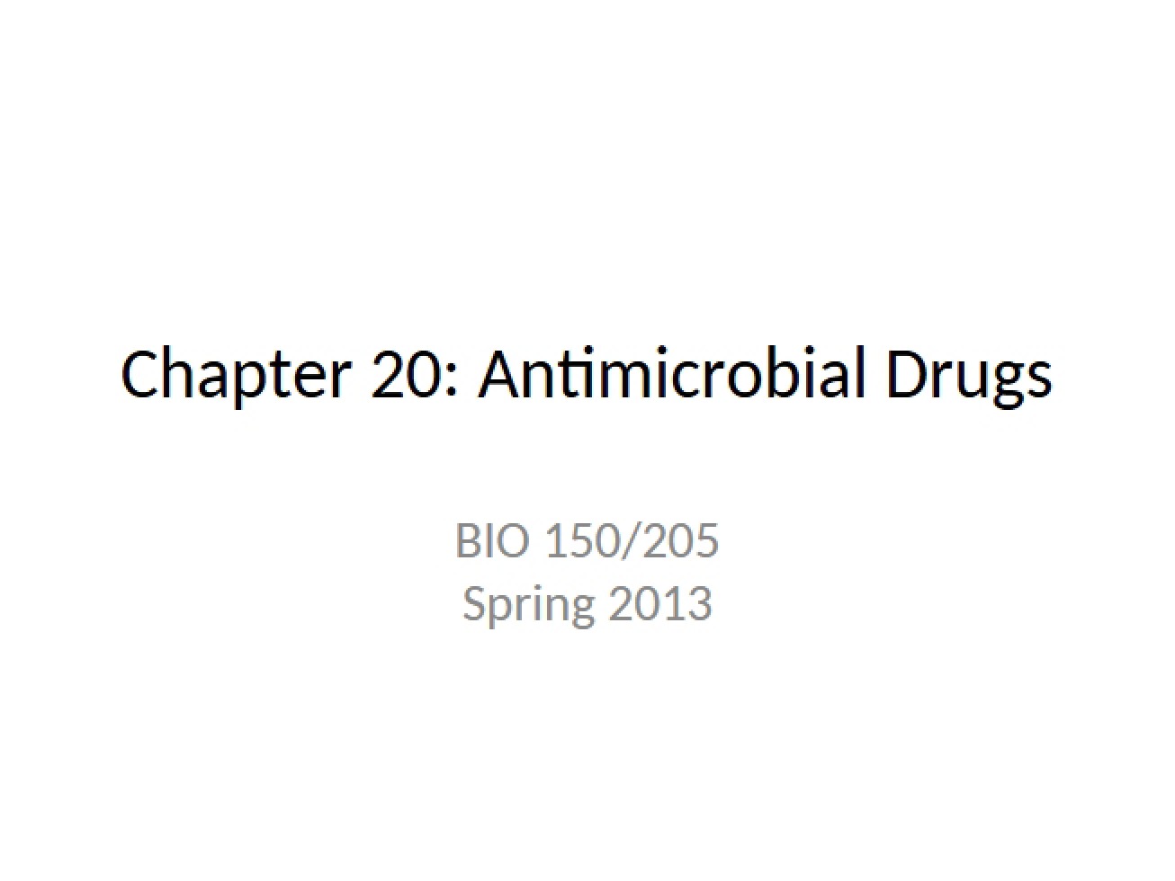 Drugs Antimicrobial (Chapter 20)