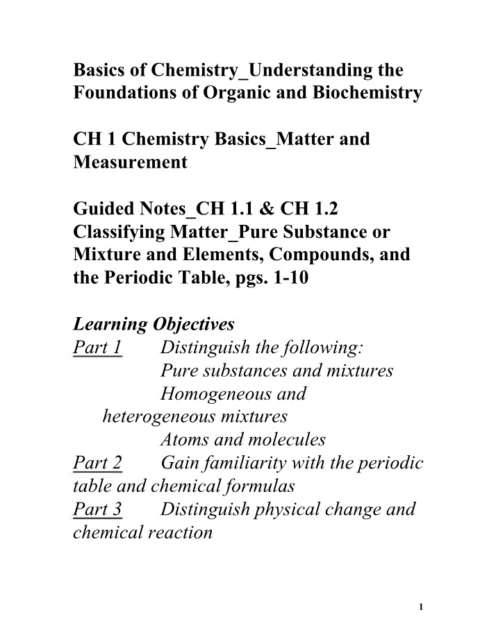 Foundations of Organic and Biochemistry