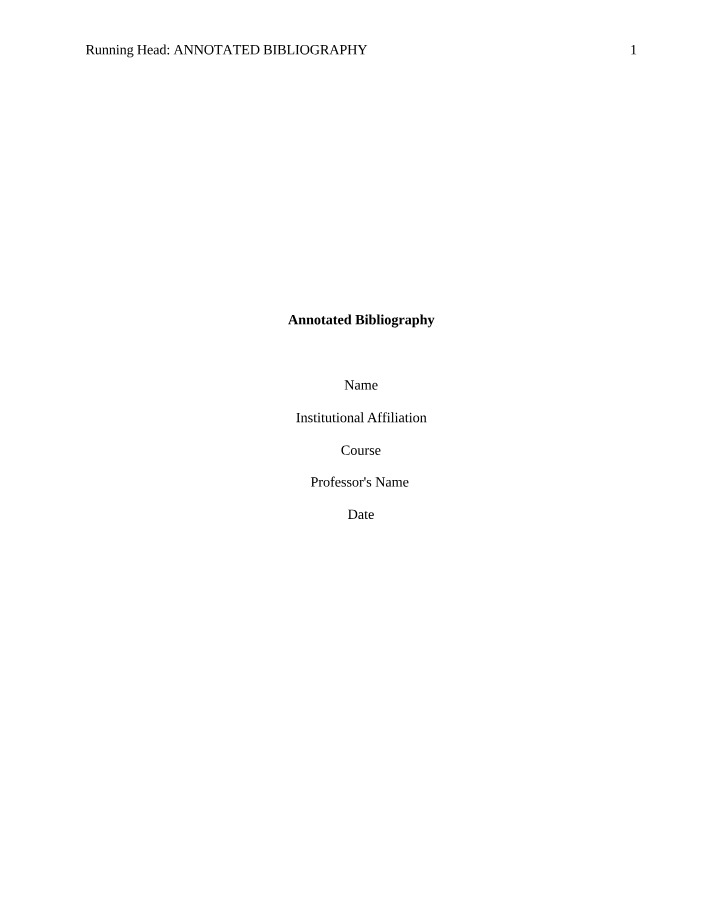 Annotated Bibliography - Marijuana Legalization