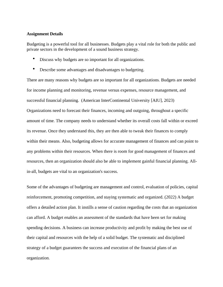 Advantages of Budgeting for Organizations
