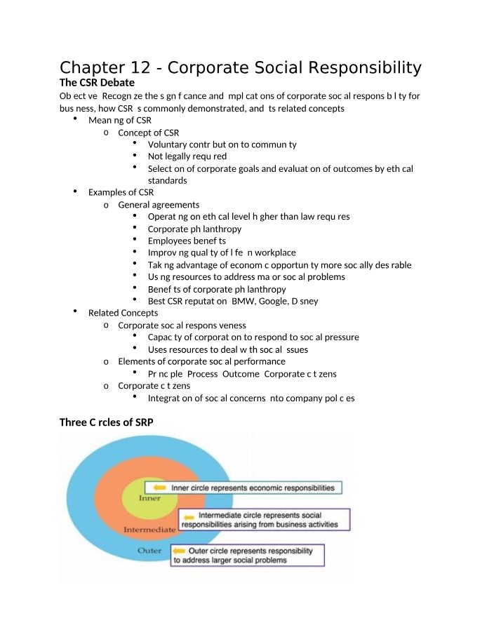 Corporate Social Responsibility - Chapter 12