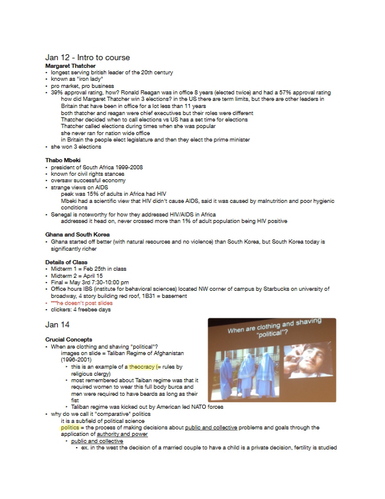 Week One Topics for PSCI 2012 (Baker)