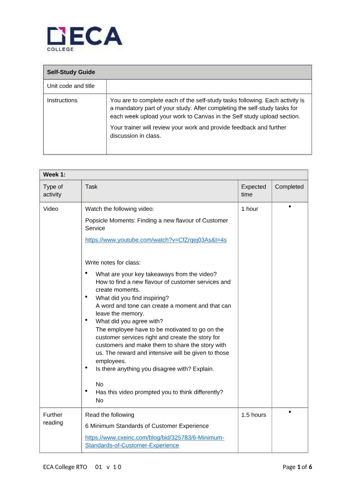 BSBOPS505 Self Study Guide v21